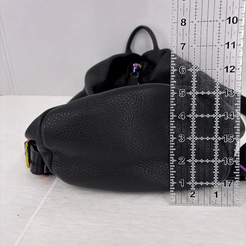 Aimee Kestenberg Tamitha Backpack‎ Black Pebbled Leather Handbag Purse